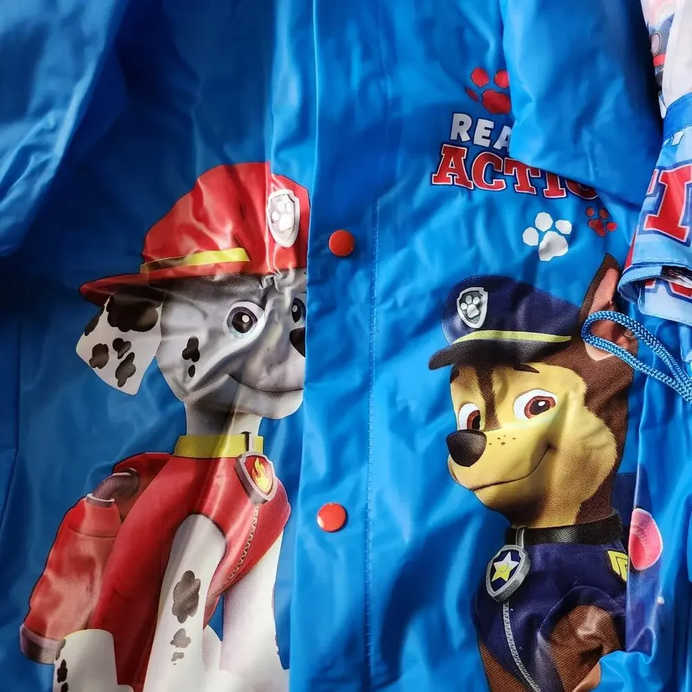 Brand New Nickelodeon Paw Patrol Kids Blue Red Raincoat and umbrella